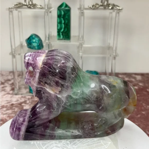 Fluorite Lion Carving - FLC5